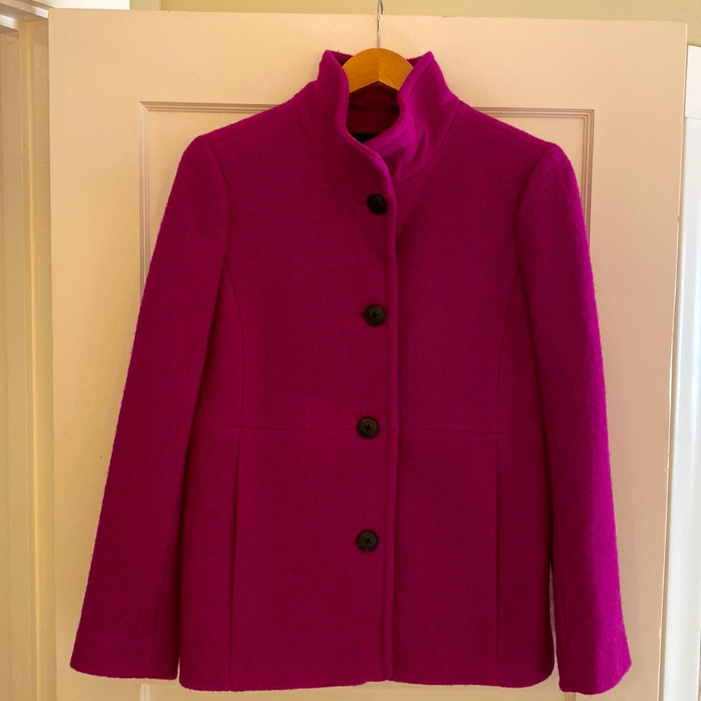 Lands End Pink Wool Coat Sz 8p